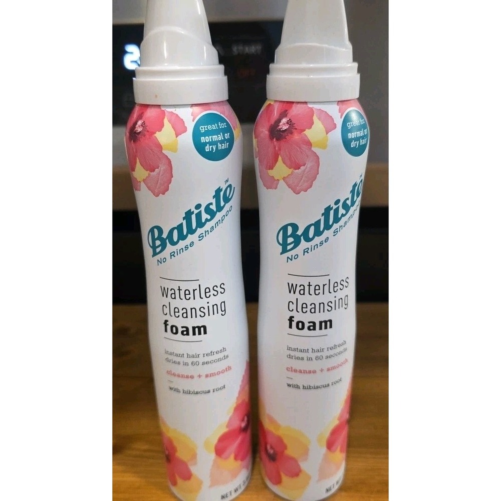 NEW (2) Batiste Waterless‎ Cleansing Foam Cleanse & Smooth Hibiscus Root 3.6 oz